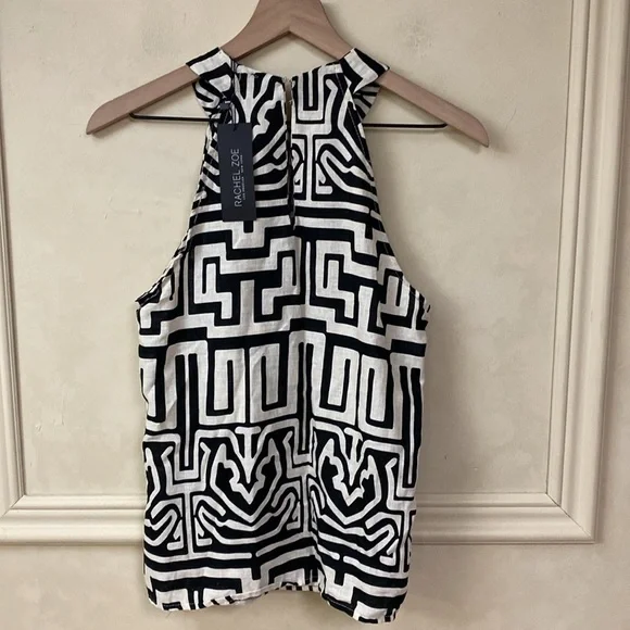 New! Rachel Zoe Linen Blend Top - Picture 4 of 7